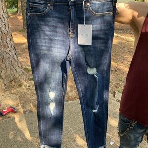 NEW KanCan Dark Wash Distressed Jeans